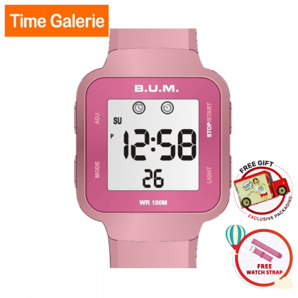 BUM Women BUMWBM06207S Pink Strap Digital Watch 